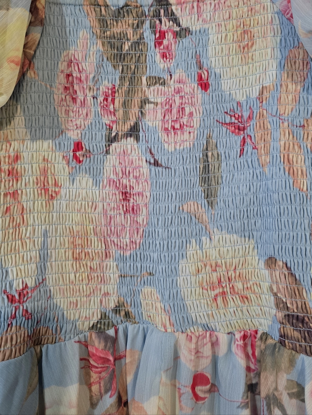 Guess Light Blue Floral Off-Shoulder Mini Dress - Picture 4 of 9
